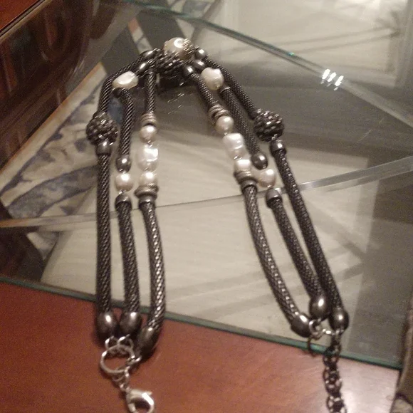 Ladies Black rope chain necklace - Picture 2 of 5